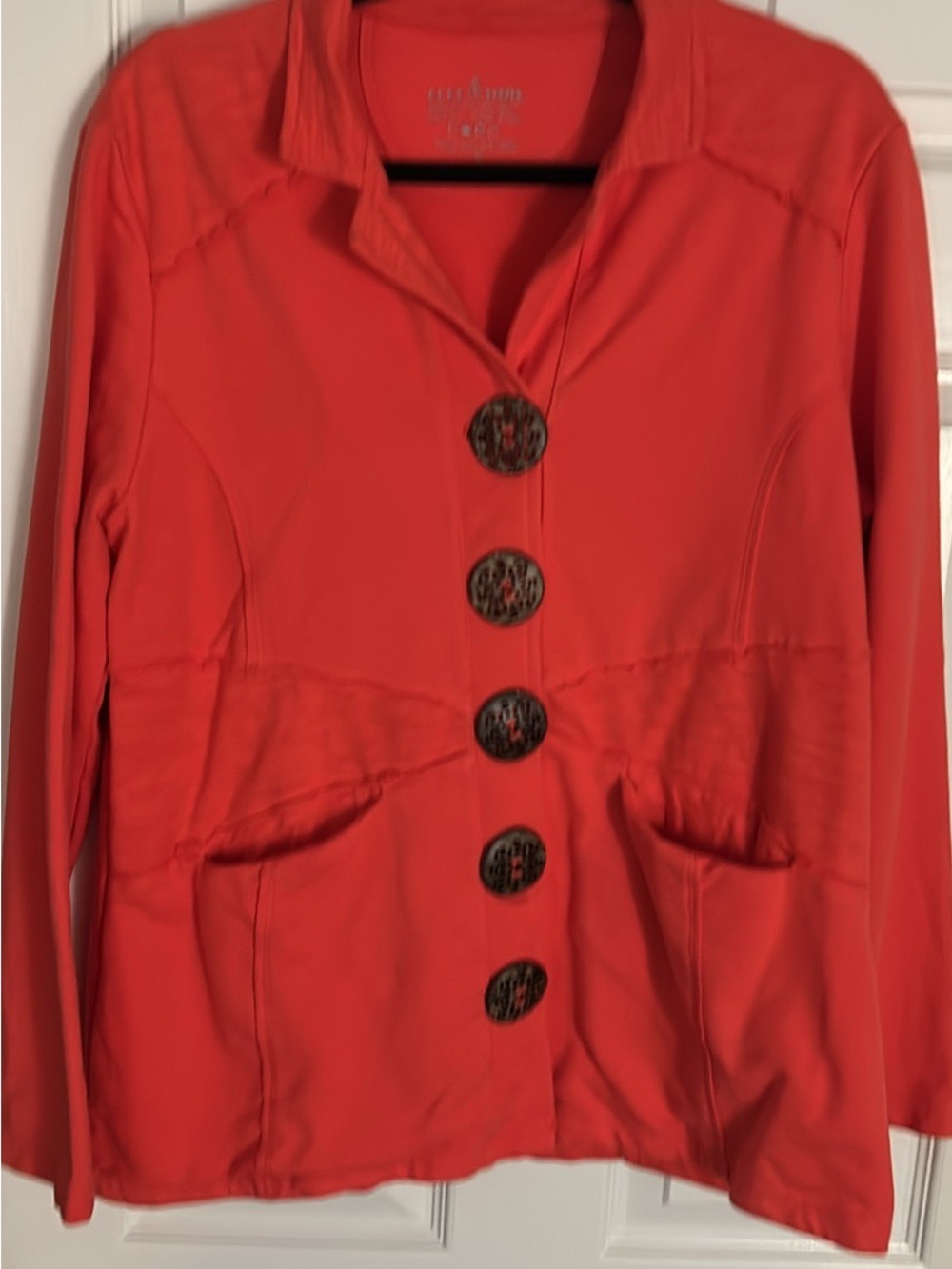 neon buddha orange Button-Front Blazer